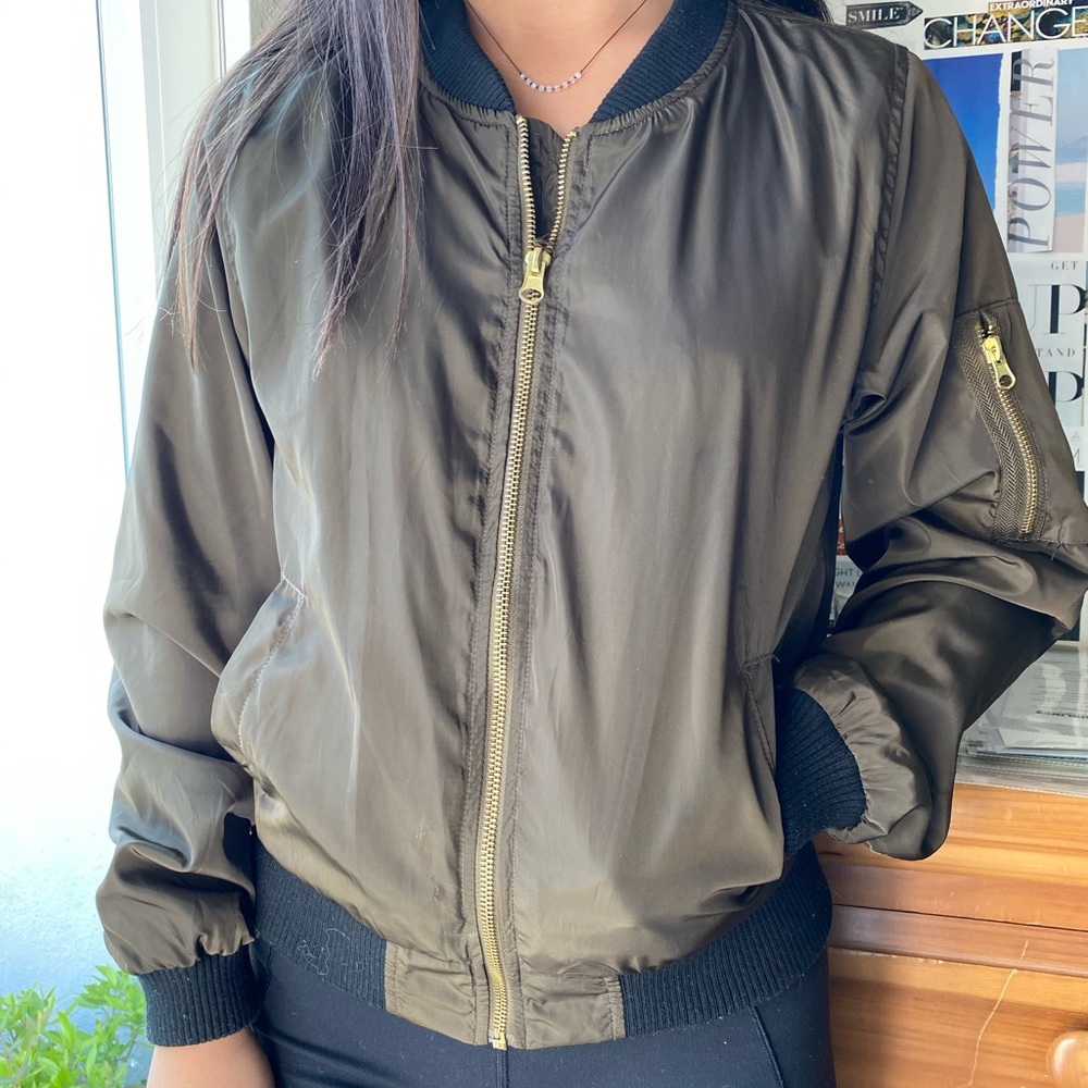 Olive Green Bomber Jacket